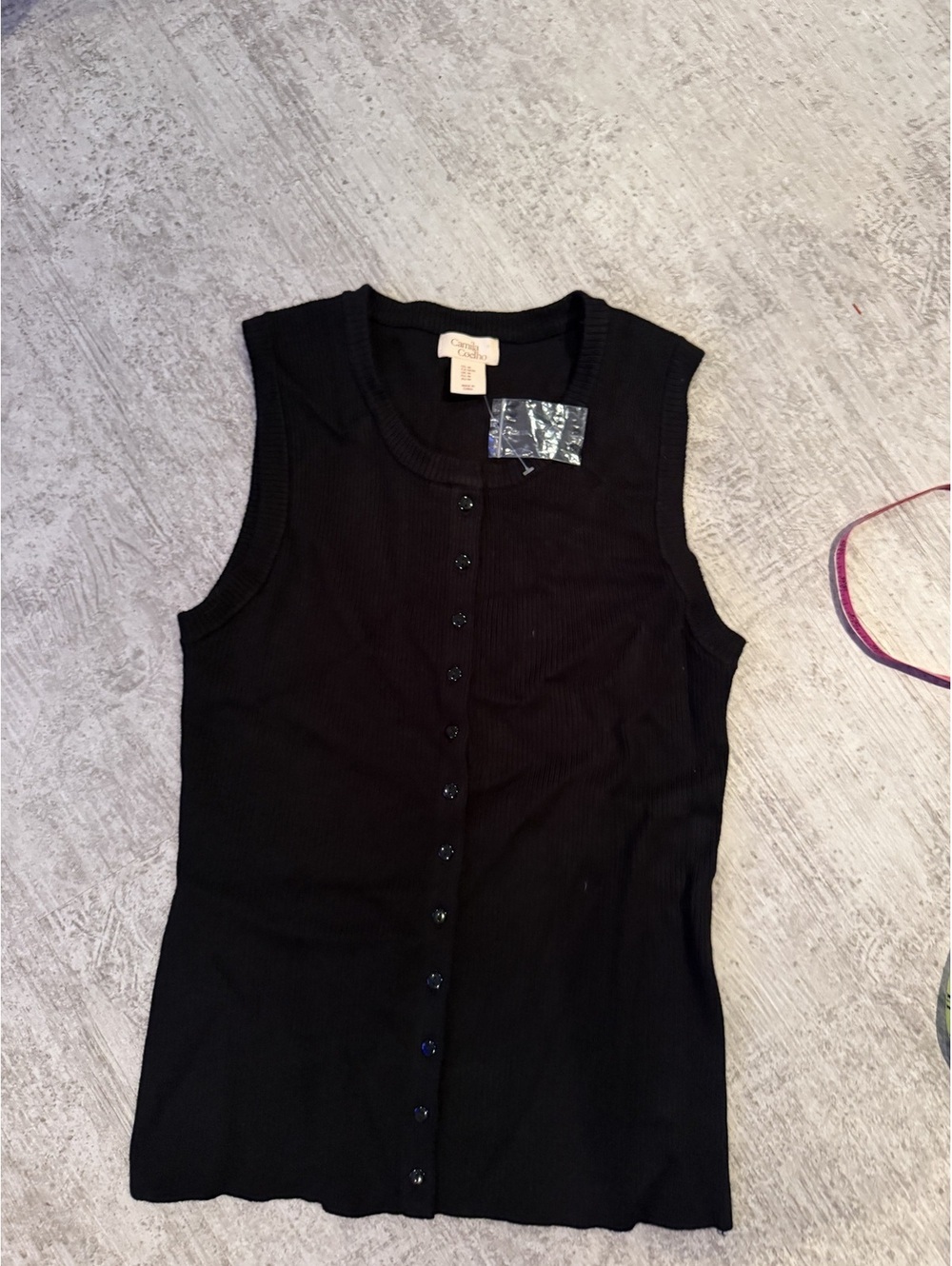 NWT Camila Coelho Black Womens Sweater Vest M revolve